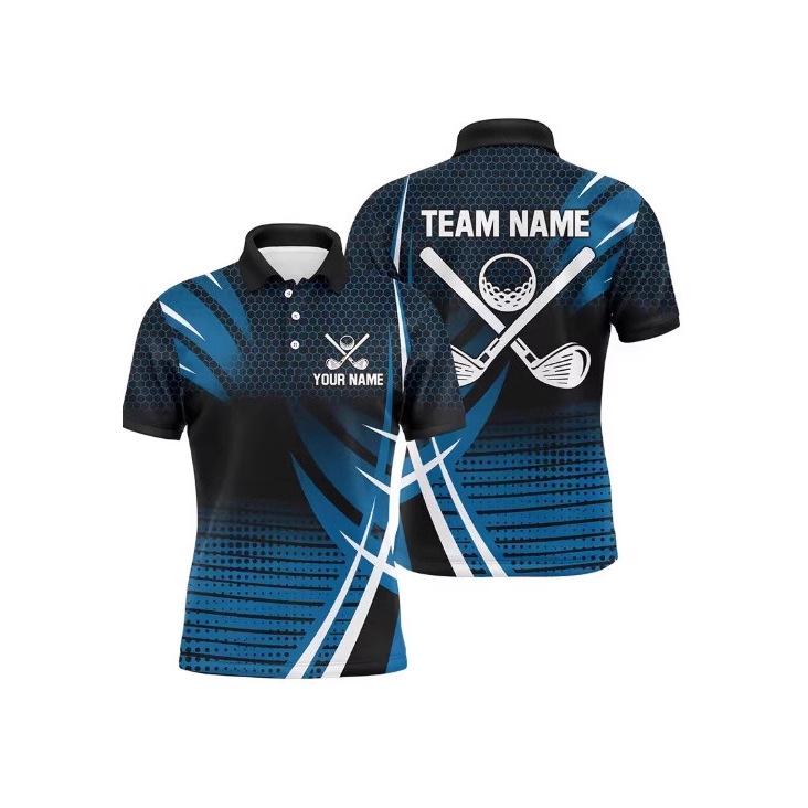 Trend 3D Golf Print Men's Fashion Name Team Name Short-sleeved Polo Shirt Casual Sports Polo Shirt