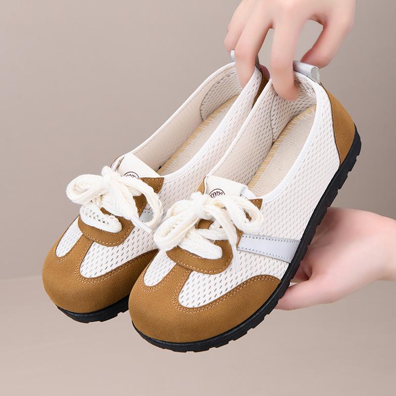 Summer Old Beijing Cloth Shoes Women's Single Shoes Mesh Surface Shallow Mouth Forrest Gump Shoes Popular Comfortable Versatile Sports Mother German T