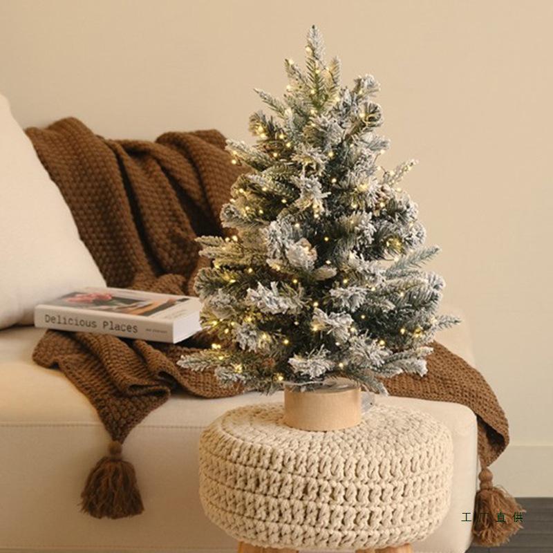 New Mini Christmas Tree with Lights, DIY Ornaments, and Desktop Decorations Set