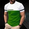 T-shirt Summer Outdoor Loose Breathable Round Neck T Shirts Stripe Design Print Men's Tee