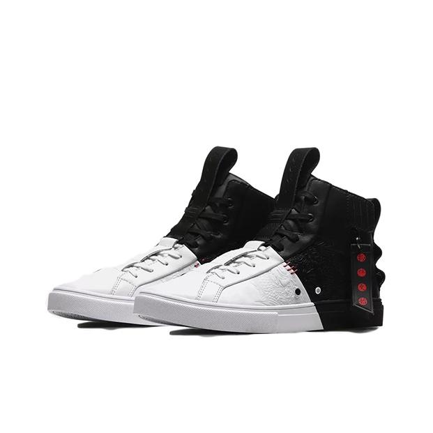 Li Ning Chinesischer Stil Su Serie Rutschfest Leicht High-Top Skate-Schuhe Herren Sneaker Asche-Tinte AGCN311-1