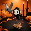 Fun Gift for Halloween Fans Sickle And Skull Ornament 3D Printed Crow Desktop Decoration Cute Figurines Funny Print Collectible Figurine Home Office