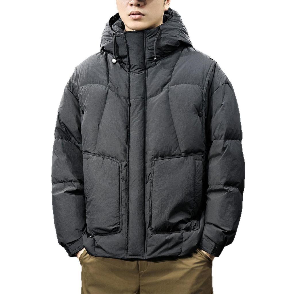 2025 Herren Trendige Weiße Entendaunen Winter Kapuzen Pufferjacke - Lockerer Schnitt, Übergröße