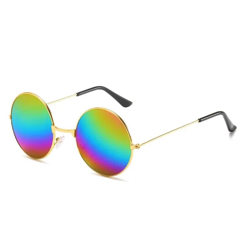 Retro Round Sunglasses for Men Women Vintage Metal Toad Glasses Fashionable Wedding Eyewear Unisex Accessory