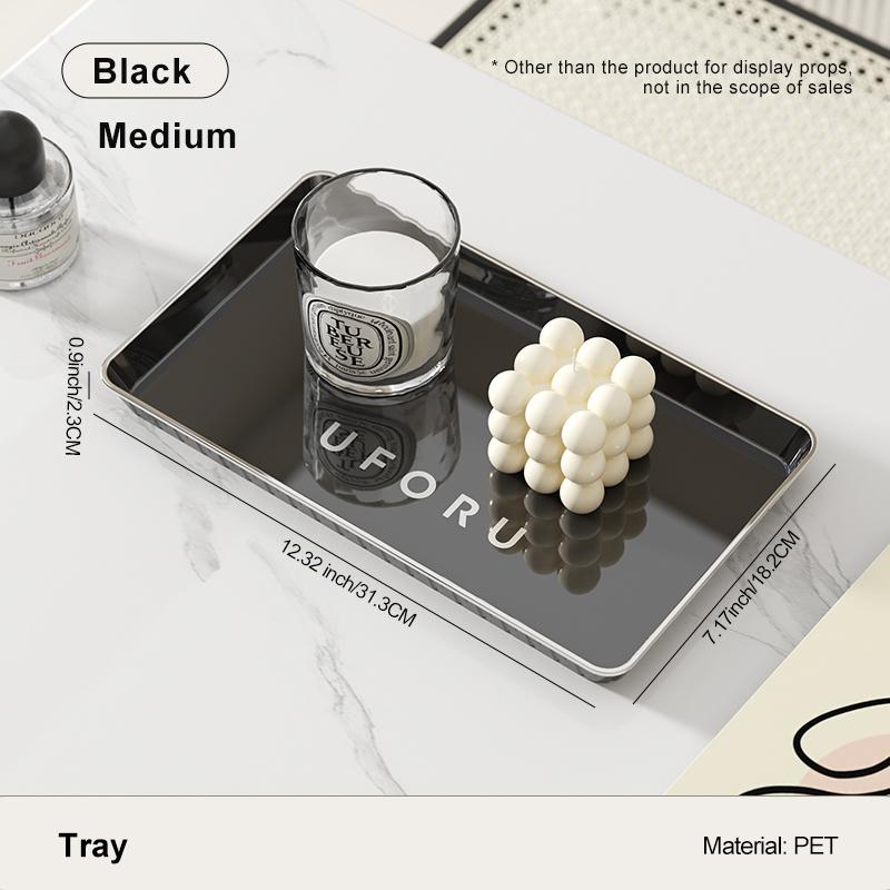 UFORU Tray Household rectangular plastic living room tea table water cup tea tray tea set dessert storage tray