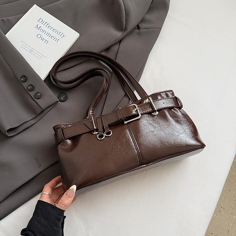 

Сумка на одно плечо большой вместимости, Повседневная и стильная сумка под мышкой, Нишевая и трендовая сумка-тоут кофейный