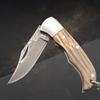 Damascus Blade Pocket Knife Wooden Handle Folding Knife Keychain Unboxing Cutter Outdoor Survival Gadgets Multitool Hand Tool