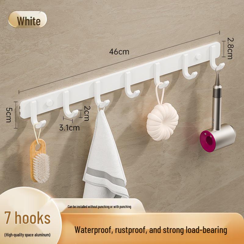 Adhesive Space-Saving Aluminum Towel & Clothes Hook for Bathroom/Kitchen