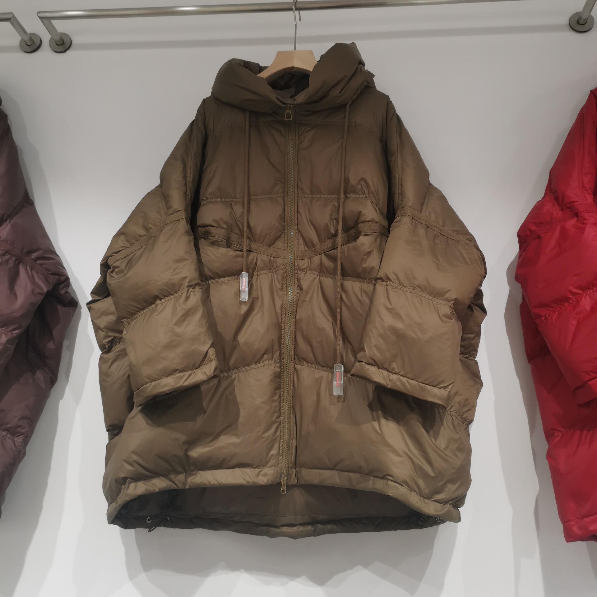 

2024 Зимняя куртка большого размера, свободная, утолщенная, теплая, женская, с капюшоном, повседневная, белая, с капюшоном, куртка из утиного пуха Tide One size