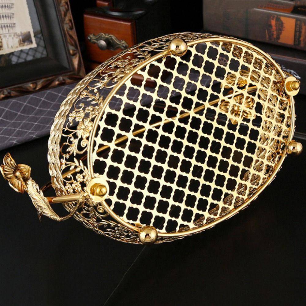 Metal Fruit Basket Creative Pastry Tray Light Luxury Storage Plate  Gift