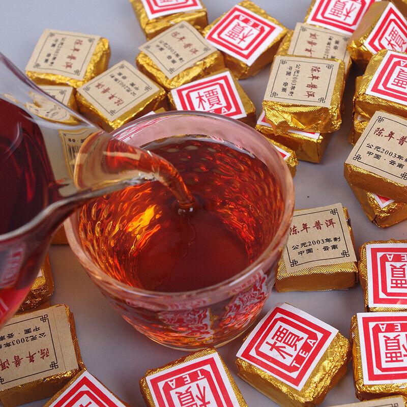 500 г Чэньсян Пуэр Маленький Золотой Кирпич Мини Спелый Туоча Катальпа Квадратный Кирпич — фото 4