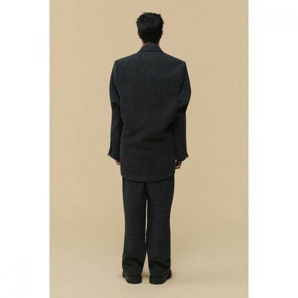 Customellow Gray Loose Fit Wool Falling Back Drape Jacket Cwjaw25991gyx