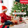 KOTARBAU® Metal Christmas Tree Stand with Water Container, Wrapped, Decorative, Red, 52 x 23 cm