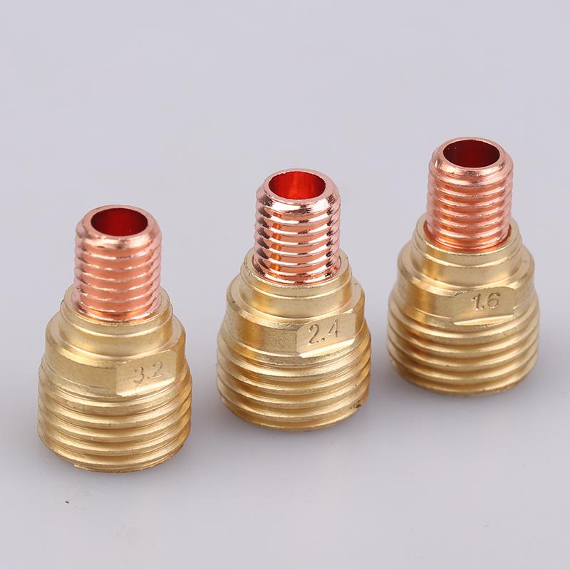 3 Stück Schweißbrenner WP9 20 25 Stubby Spannhülsenkörper Gaslinsen-Sets WIG Schweißen #16 1.6/2.4/3.2MM Weiße Keramikdüse Alumina-Tasse Kit