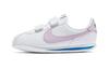 Cortez Basic Sl Hook and Loop Lightweight Low Top Kids' Running Shoes White Pink Children Aged 3 7 Years Old 904767-108