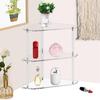 Elegant Wall Mounted Corner Shelf Acrylic Storage Rack Space Saving Organizer Triangle End Table for Skincare Tool
