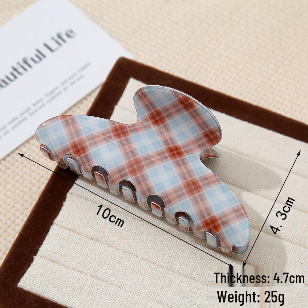 Stylish Korean Plaid Claw Clip: Versatile PVC for High Ponytails & Simple Buns