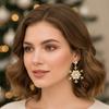 Sparking Zircon Earrings Luxury Christmas Earrings Elegant Xmas Earrings  Women Gift