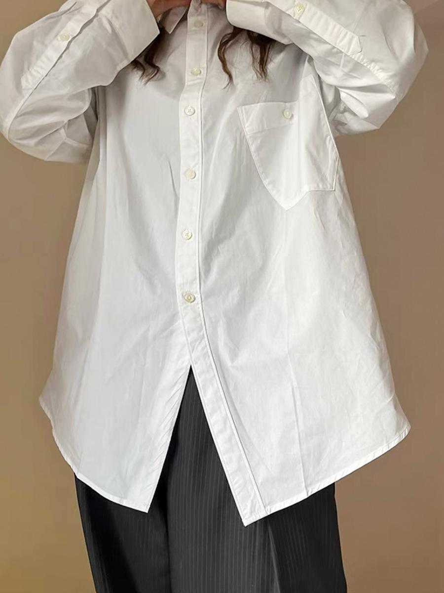 

High-End Women s Boyfriend-Style White Cotton Shirt, Designer Look, 60 Count L (70-78 kg) белый
