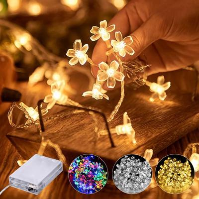 LED Sakura Straßengirlande Rasenlampe Batteriebetriebene Lichterketten Lichterkette Weihnachten Neujahr Outdoor Garten Beleuchtung Dekor
