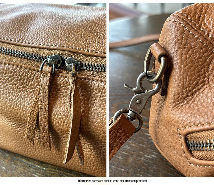 Frühling/Sommer Echtes Leder Retro Kleine Umhängetasche - Leicht, Vielseitig, Weiche Leder Schultertasche für Damen