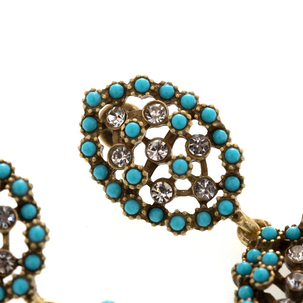 Premium Light Luxury Full Diamond Green Pine Rhinestone Earrings Jewelry Earrings Earrings