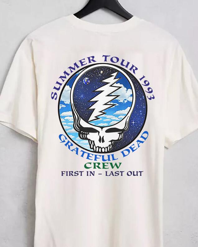 Grateful dead first in last ouT-shirt vintage rock band T-shirt for men XXXL