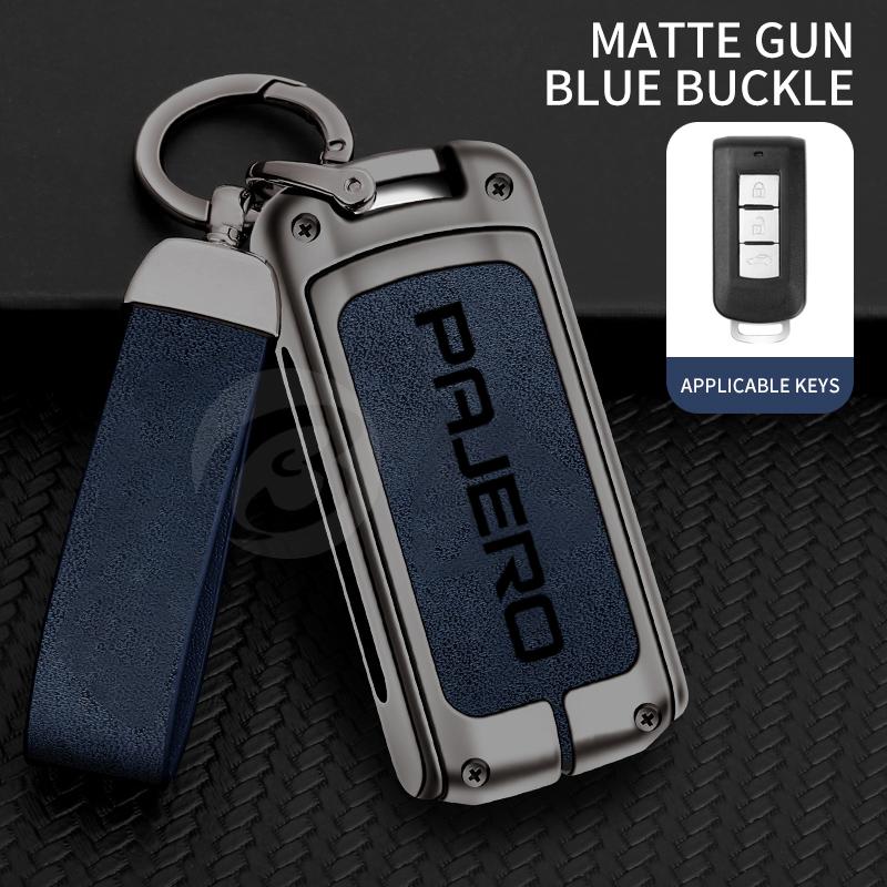 xkhr10 Zinc Alloy Car Key Cover Case Holder Shell Protector for Mitsubishi Pajero 2 v73 Sport Remote Key Bag Buckle Auto Accessories