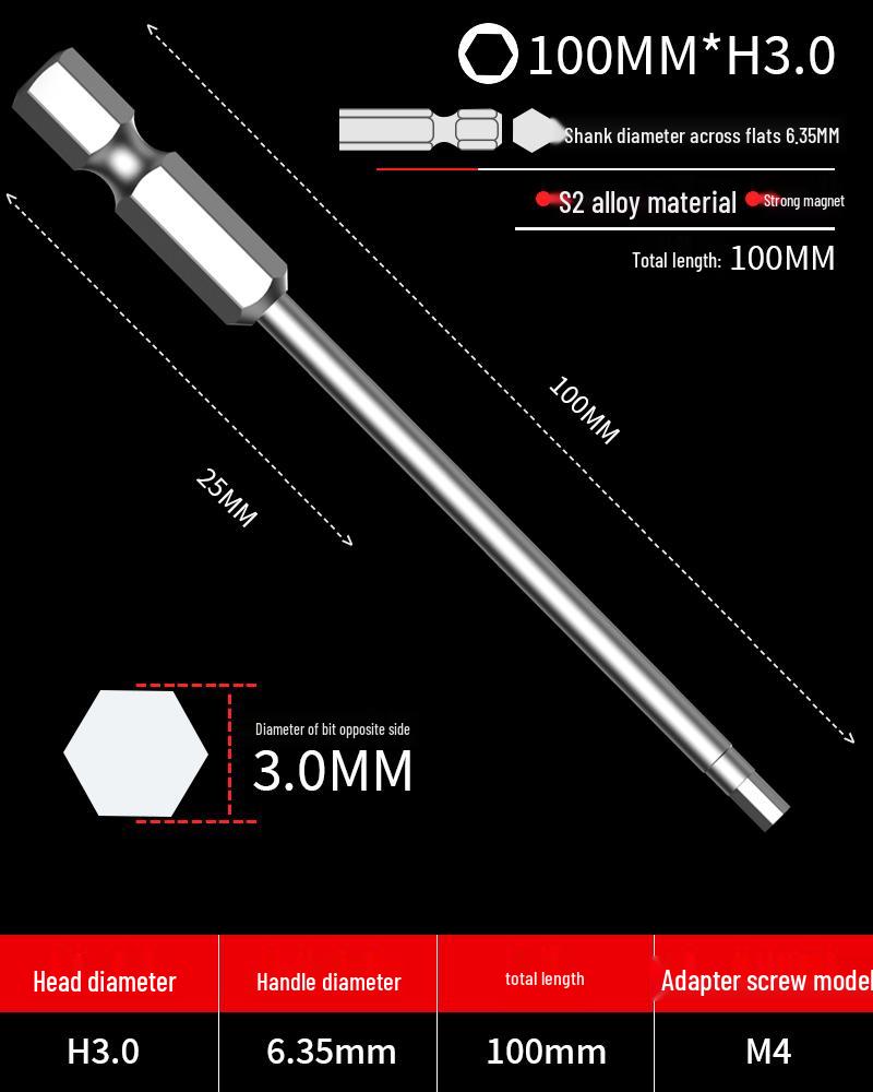 Hexagonal Driver Bit Extension for Screwdriver and Drill