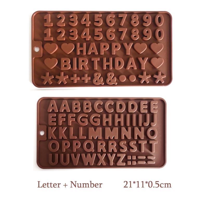 Silicone Diamond Love Baking Mold Set Letter Number Molds 1/6/8 Cavity Heart Mousse Pastry Cake Chocolate Soap Candle Mould