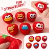 6 Pack Random Expression Strawberry Toy, Slow Rising Realistic Sensory Toy for Kids