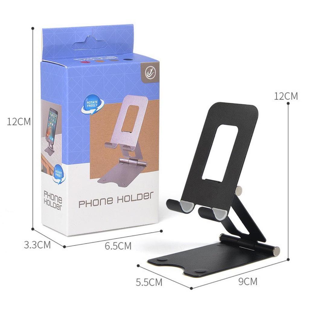 All-Metal 360° Rotating Folding Phone & Tablet Stand for Desktop