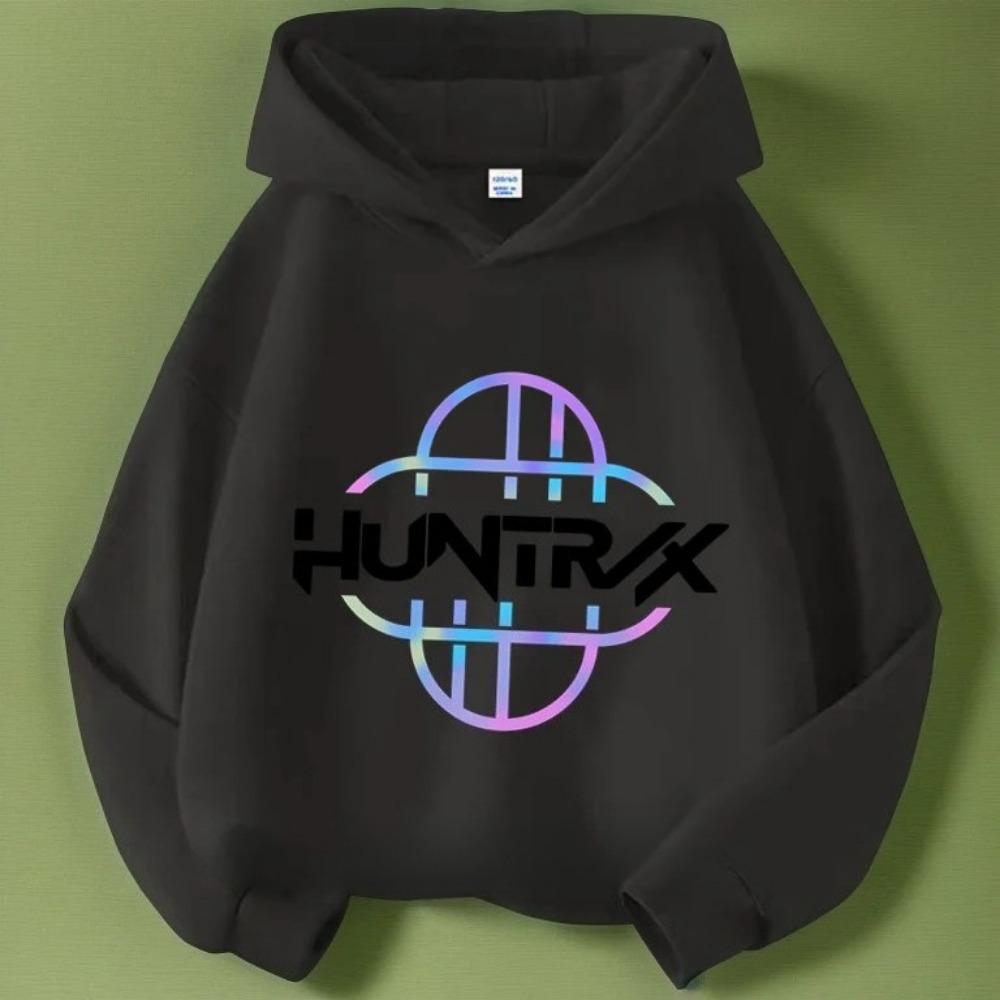 KPOP Devil Hunter Huntrix Pattern Printed Children's Fashion Casual Spring and Autumn Girls Sports Hoodie