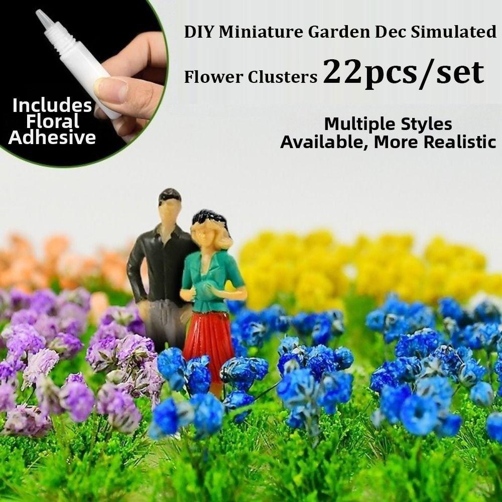 22pcs/set Multicolors DIY Miniature Garden Decor Plastic Landscape Wargame Grass Tufts