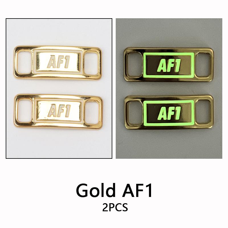 New AF1 Luminous Shoelaces Buckle Sneaker Decorations Glowing Metal Lock for Shoelace DIY Laces Chapa Shoe Accessories 2pcs/pair