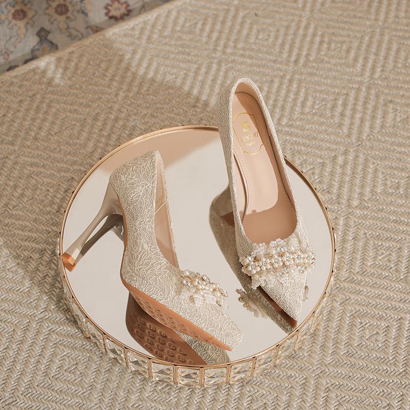 

Свадебные туфли шампанского, туфли для невесты, главное свадебное платье, Сюхэ два, легкие в носке, тонкие каблуки, не устают, высокие каблуки, женские 39