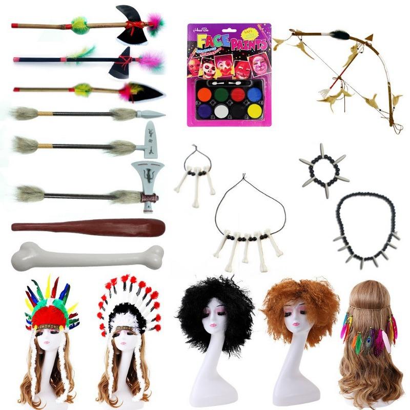 Indian feather headdress African headdress Indigenous savage hat Oil color 61 children's stage props