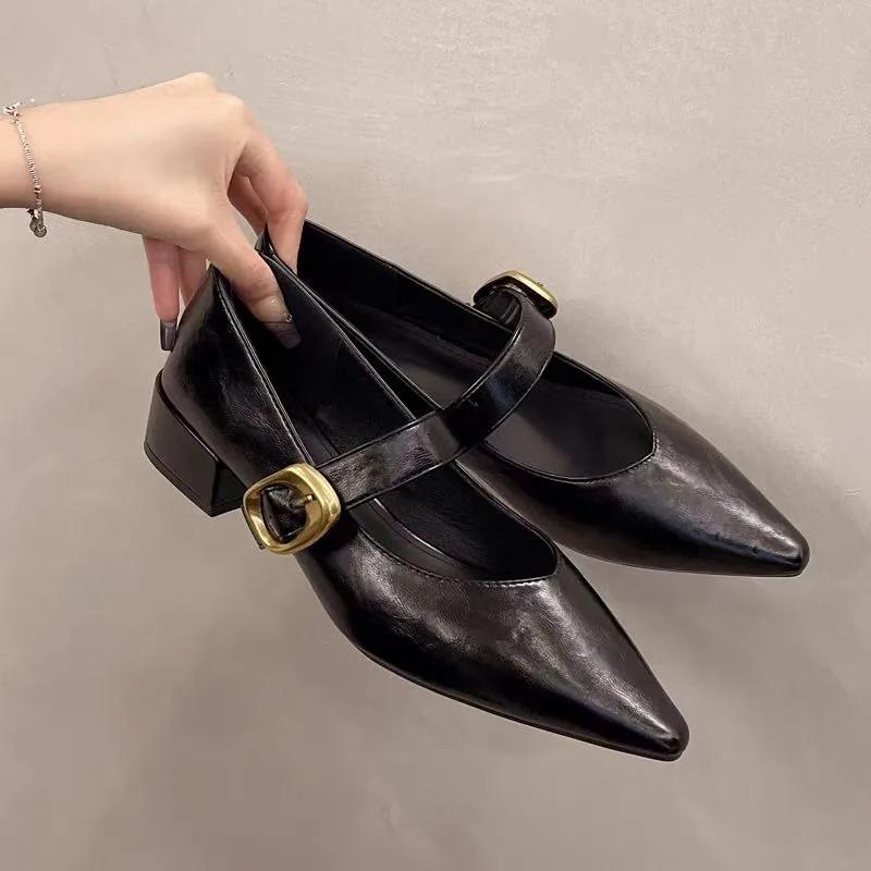 Fashion High Quality Ladies Shoes 2025 Buckle Strap Women's High Heels Fashion Shallow Office and Career Sexy Pointed Toe Heels Women
