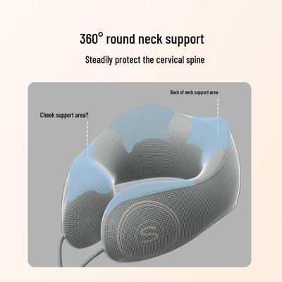 Portable U-shaped Neck Massage Pillow with Heat CN Plug (adapter Included)