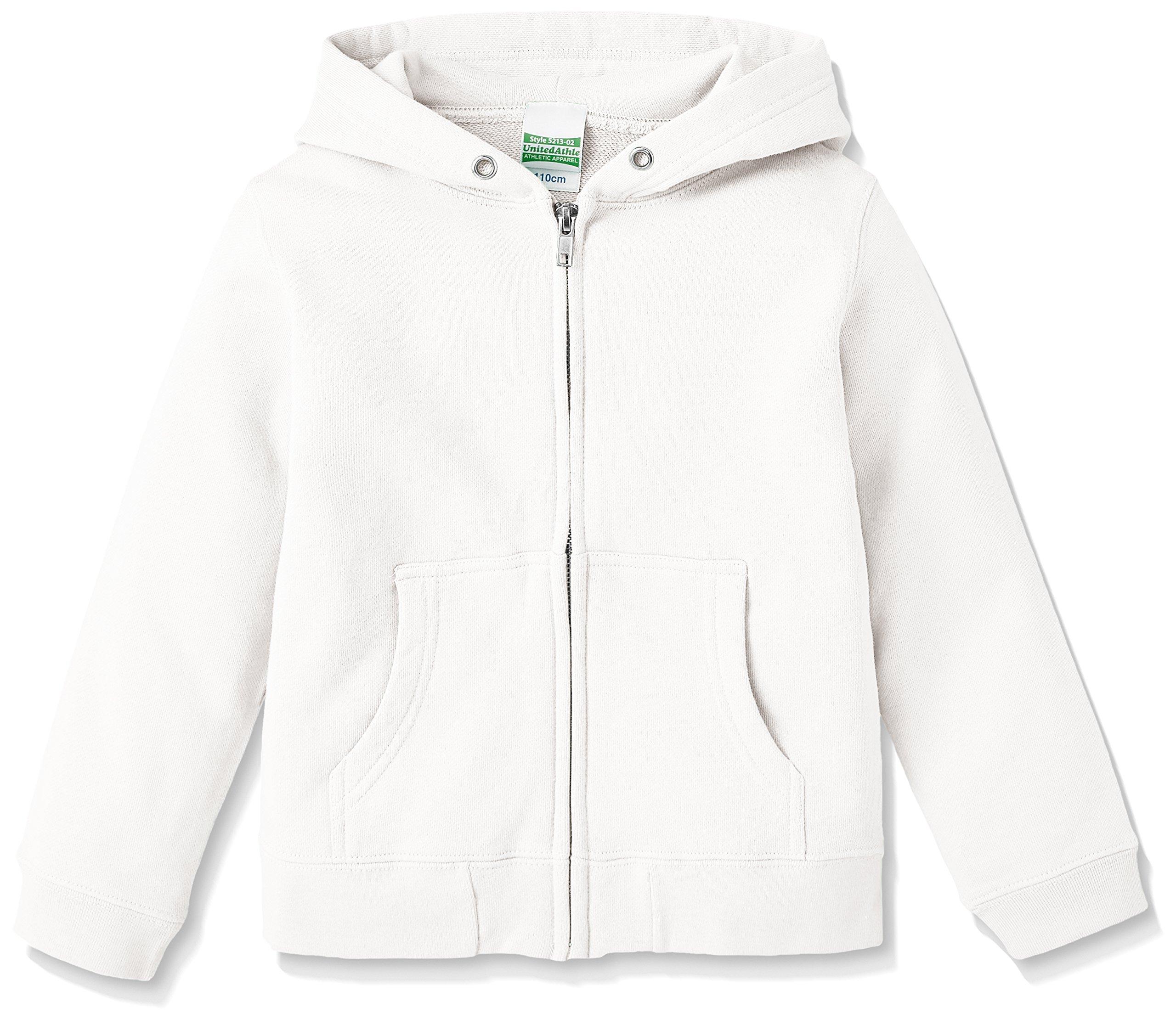 

United Athle Sweatshirt Hoodie 521302 001 White 150 10.0 oz. Full-Zip (Tile Lining) [Kids] белый