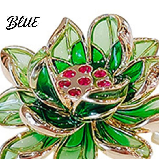 Meaningful Gift Accessory Chinese Style Enamel Brooch Sparkling Rhinestones Flower
