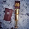 Messing Antikes Teleskop mit Lederetui Steampunk Taschen-Spektiv Vintage Geschenk