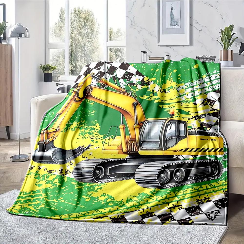 Car Theme Printed Blanket - Perfect for Couch, Bed, Travel & Outdoor Use | Machine Washable, Cozy & Durable.