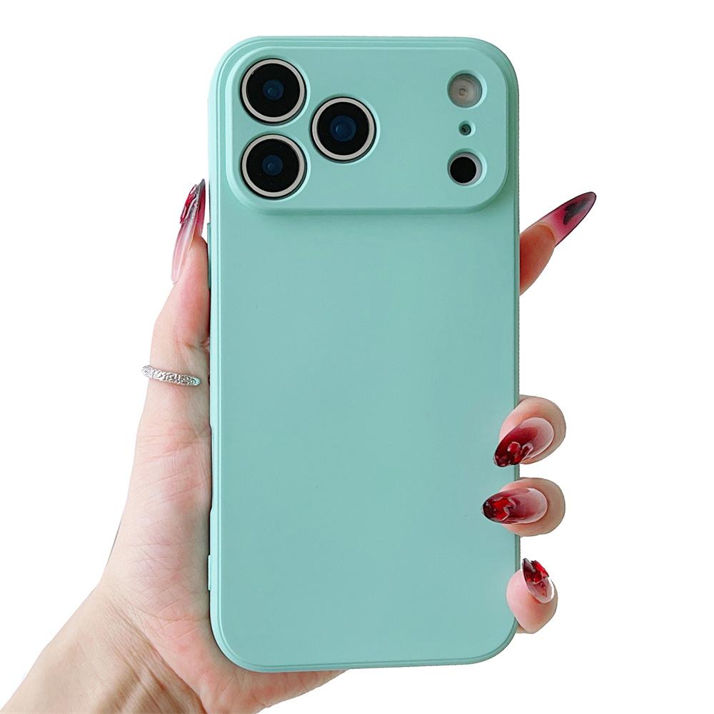  For iPhone 17 16 15 14 13 11 12 Pro Max Mini Air Ultrathin Non-Slip Cover Green Case Camera Protector Lens Simple Phone Case
