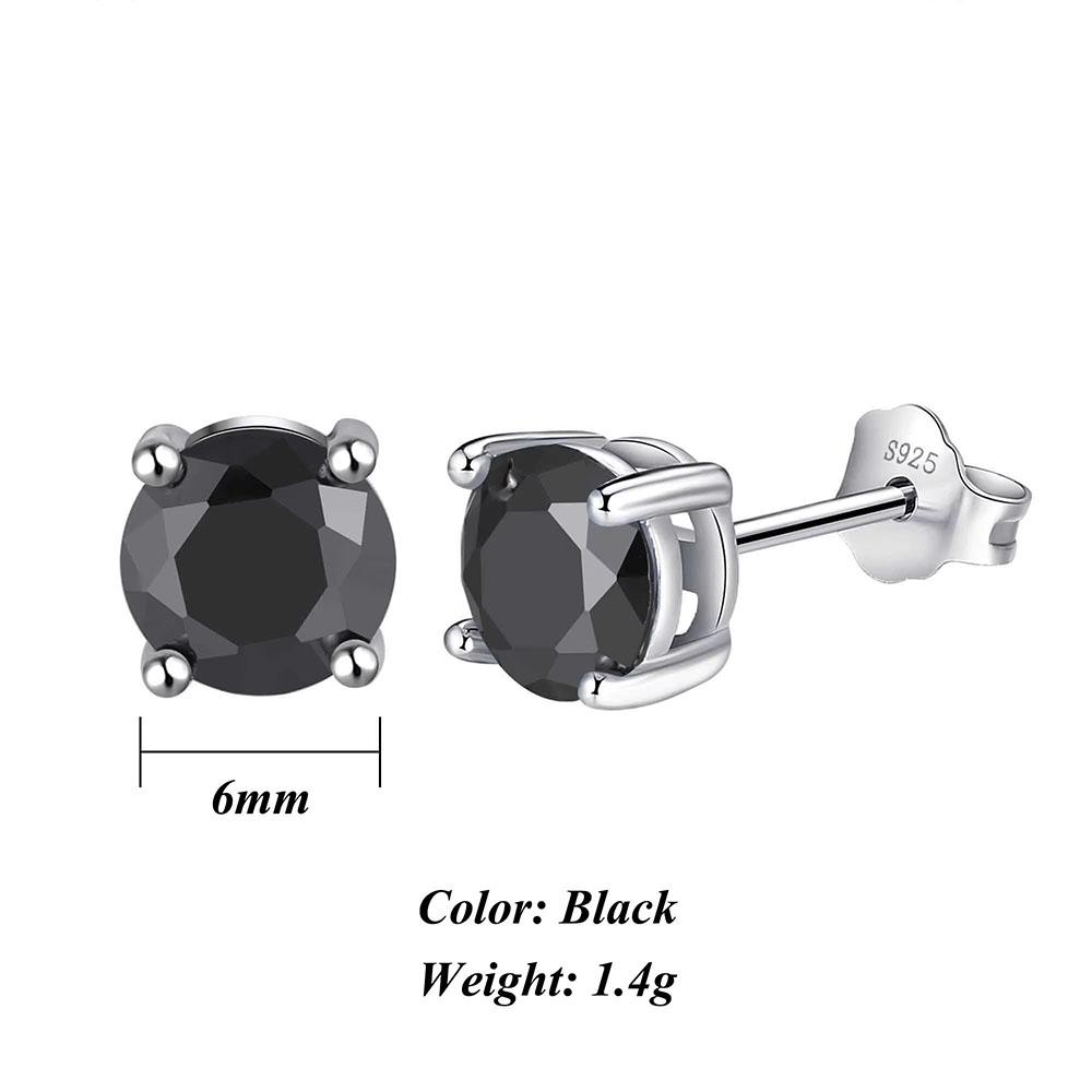

Effie Queen Trendy Black AAA Cubic Zirconia Stud Earrings Geometric Crystal Sterling Silver Jewelry For Women Men Fashion SE84-B