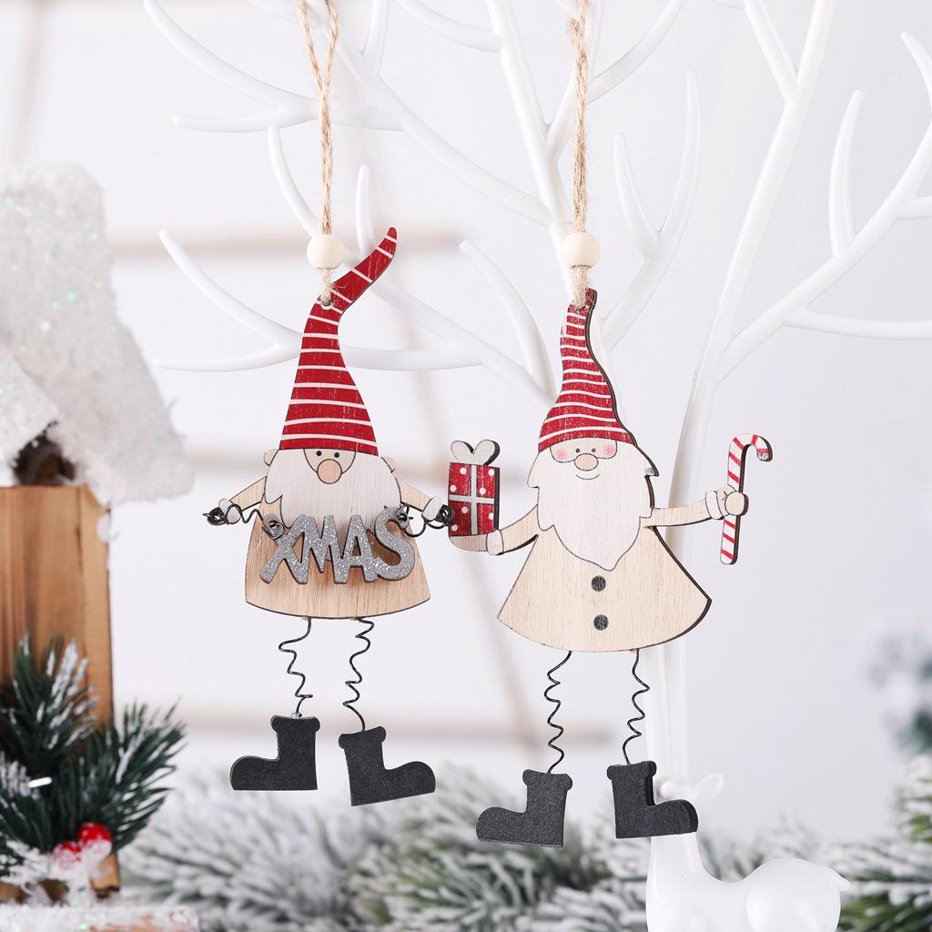 Colorful Christmas Wooden Ornaments: Creative Cane, Letter & Figurine Decorations