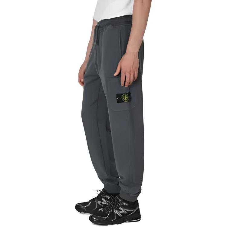 Stone Island SS23 Solid Color Mid-Rise Fitted Drawstring Casual Pants Men pants Gray 791562620-V0062