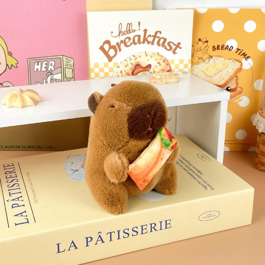 

Capybara Plush Stuffed Toy Animal Food Doll Key Chain Car Gifts Decorations Hand