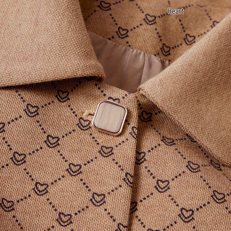 Past Women's Plaid Lapel Spring/Autumn Coat