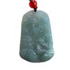 A-Grade Natural Ice Blue Jade Small Landscape Pendant with Authentication